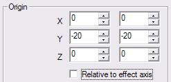 Relative to effect axis, turned off