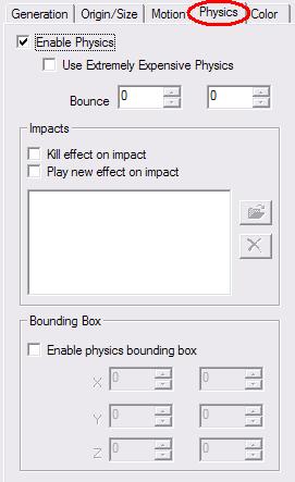 Physics tab